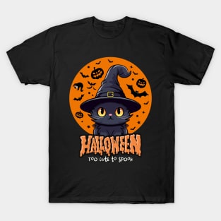 Halloween Too Cute To Spook Black Cat T-Shirt